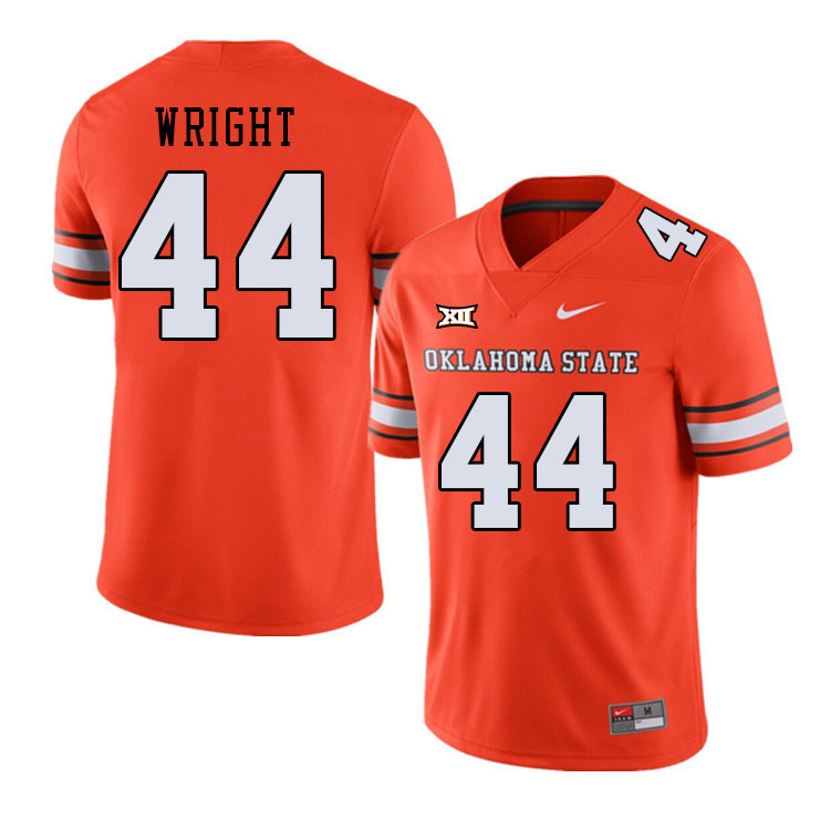 Men #44 Justin Wright Oklahoma State Cowboys College Football Jerseys Stitched-Alternate Orange